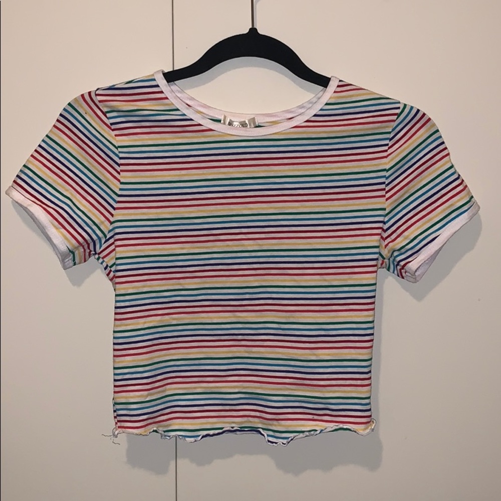RAINBOW STRIPPED CROP TOP